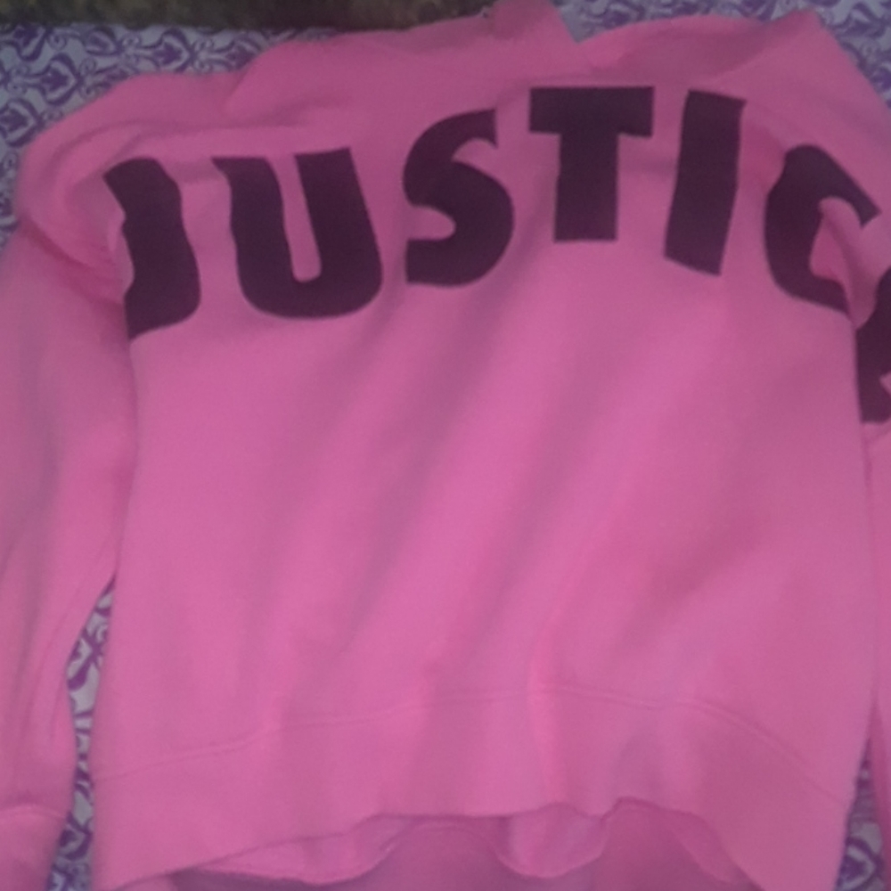 Justice cropped hoodie.